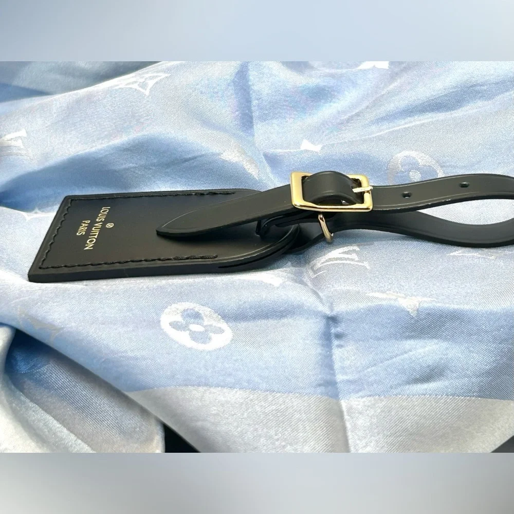 Louis Vuitton Black Leather Luggage Tag